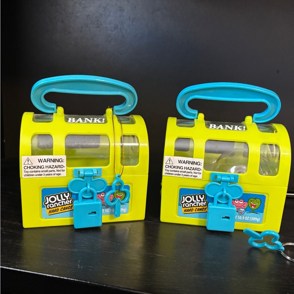2 x Candy Bank Toy - Bright Yellow and Blue